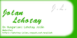 jolan lehotay business card